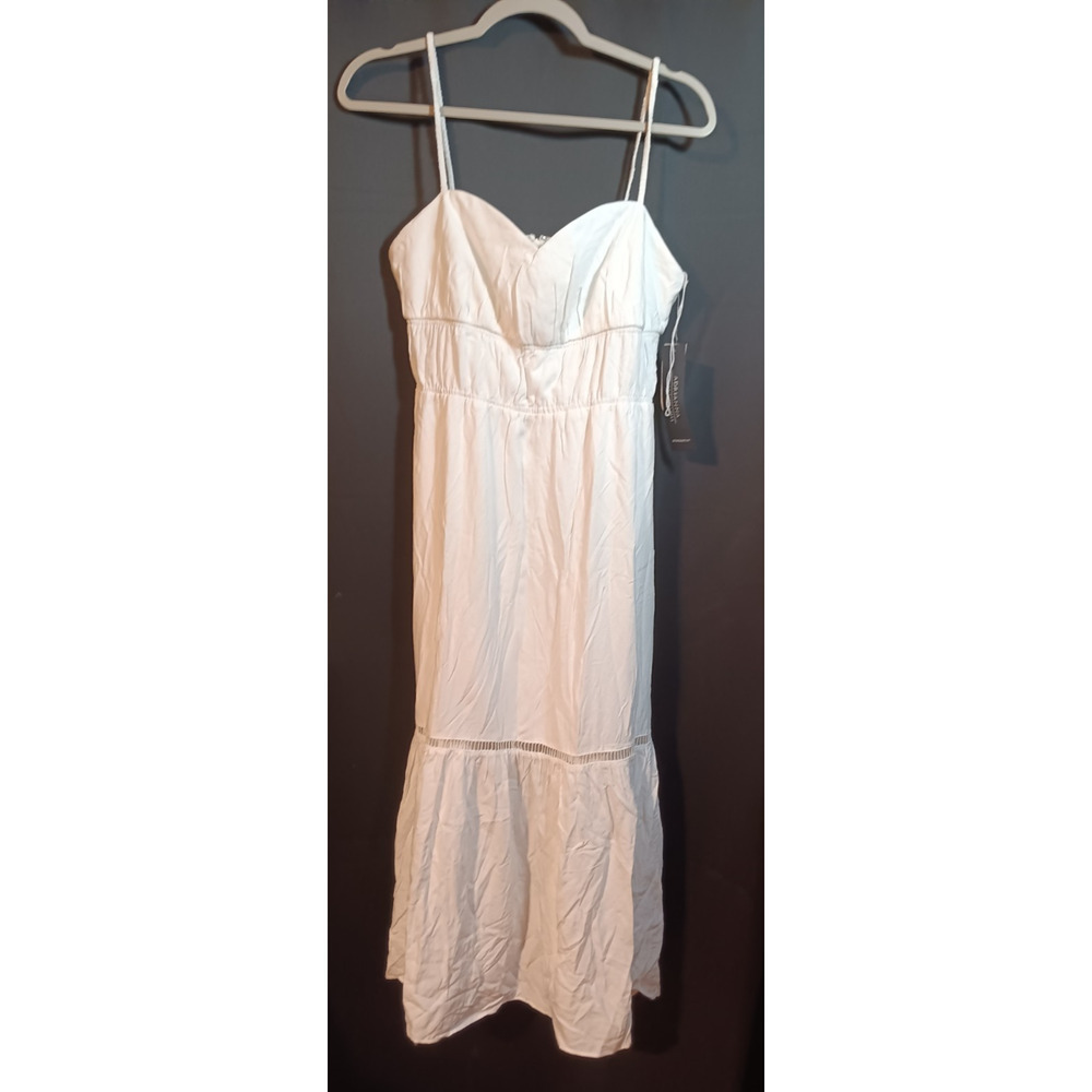 Adrianna Papell Sweetheart Lace Midi Dress Size 8 Wedding Shower Bridal NEW - Picture 3 of 8